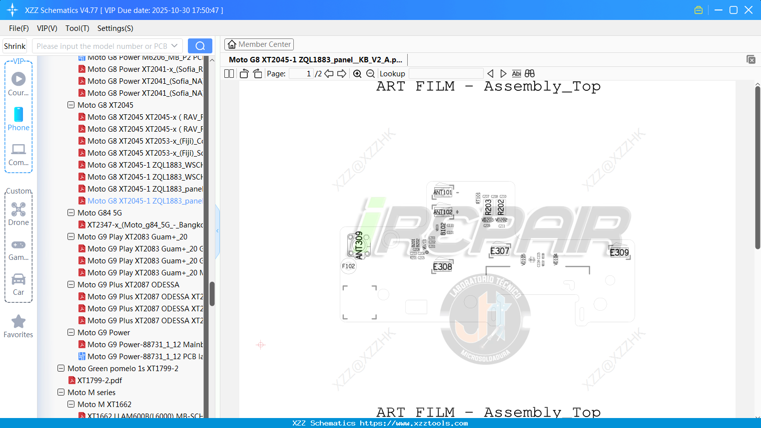 Motorola Moto G8 XT2045-1 ZQL1883_panel_KB_V2_A